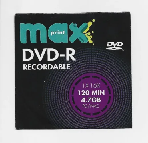 DVD-R Gravável MaxPrint 4.7GB/120Min 16X