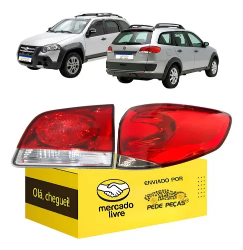 Par Lanterna Palio Weekend 2009 A 2017 2018 2019 2020 L.d Direito/passageiro Vermelho