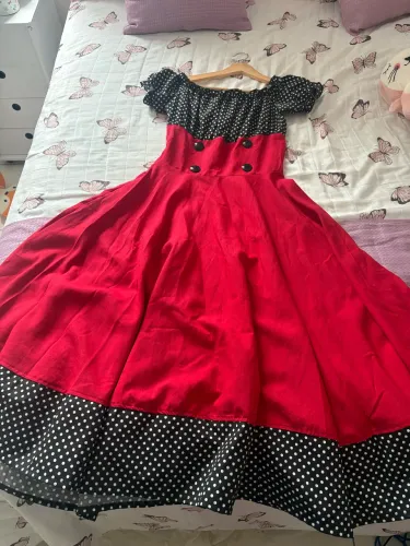 Vestido de bolinha anos 60/70