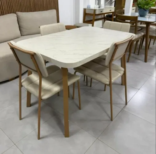 Mesa de Jantar com 4 Cadeiras Carraro 120x80cm - NOVO DE FÁBRICA !