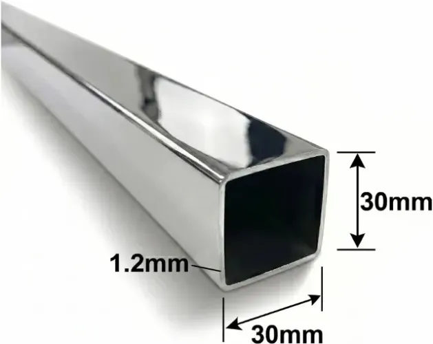 Tubo Inox 304 Quadrado 30 X 30 X 1,2mm - 6 Metros 