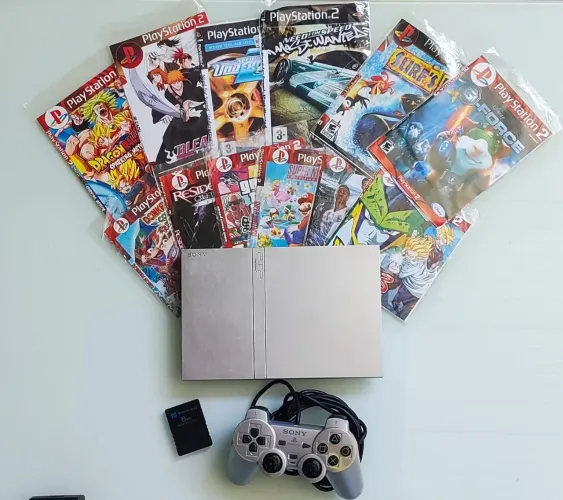 PLAYSTATION 2 SLIM SILVER 2005 - 21 ANOS!