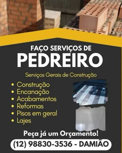 PEDREIRO PROFISSIONAL | SERVIÇOS EM GERAL | ORÇAMENTO GRÁTIS ?