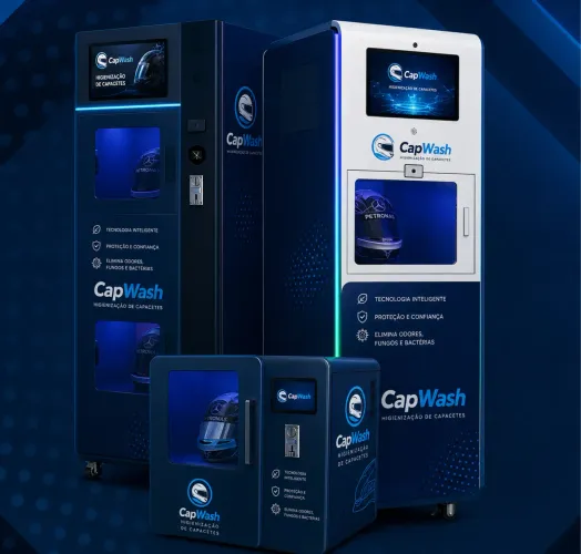 Máquina automática para lavagem de capacete 