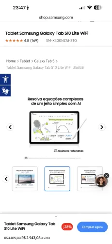 Tablet Samsung s10 lite 256 gb 5g