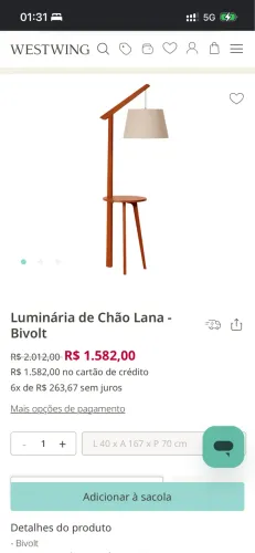 Luminária de chão westwing
