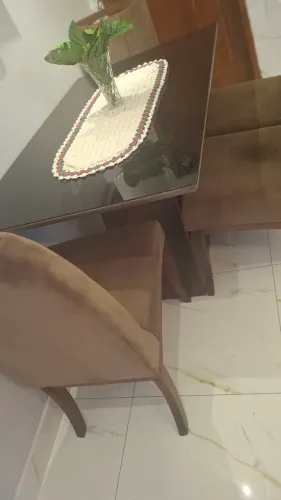 Mesa tampo de vidro