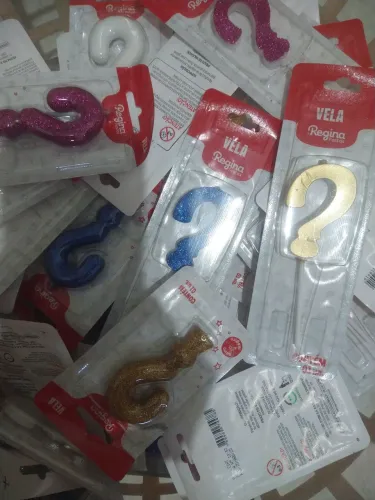 Lote Velas para bolo Interrogação