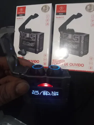 Fone via bluetooth modelo M25 Versão 5.3