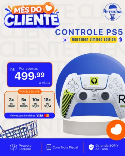 Controle PS5 Edital Limitada - Lacrado - Com Nota Fiscal - Garantia Sony de 1 ano