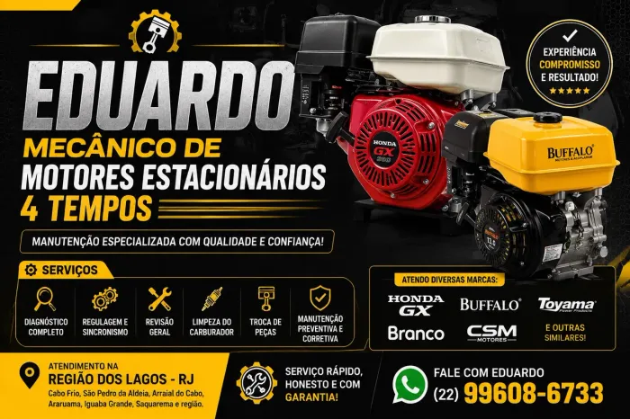 Mecânico de motor 4 tempos estacionário