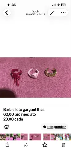 Barbie acessórios lote colares pequenos mattel