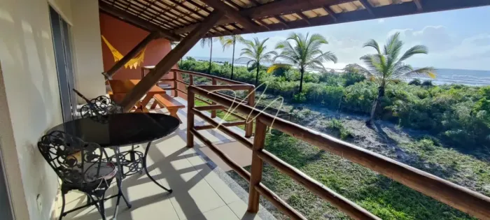 Chalé Frente Mar com Vista para o Mar Condomínio Praia da Pérola