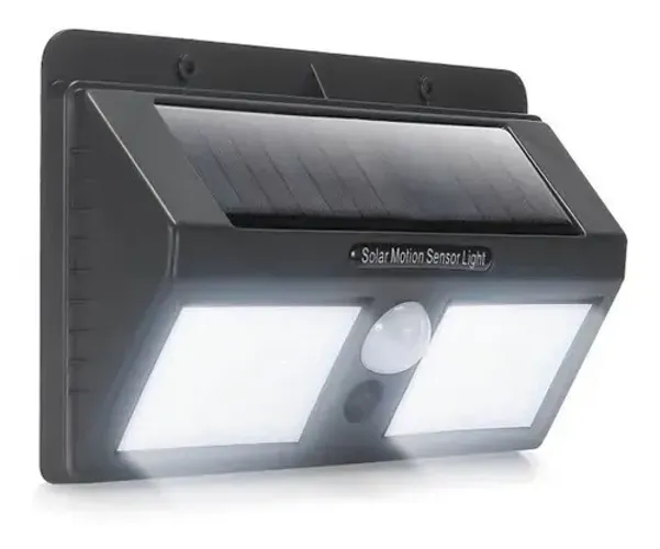 2 Luminaria Solar Arandela Solar 40 Leds 12w Sensor de Presença 5H Bateria
