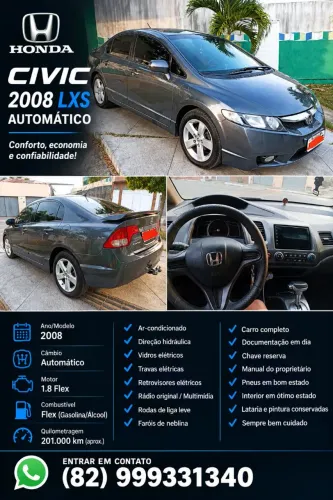 Honda Civic Sedan LXS 1.8/1.8 Flex 16V Aut. 4P 2008