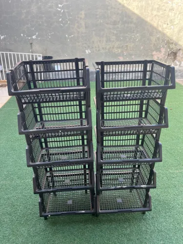 Kit 10 cesta plástica modular para estoque organizador