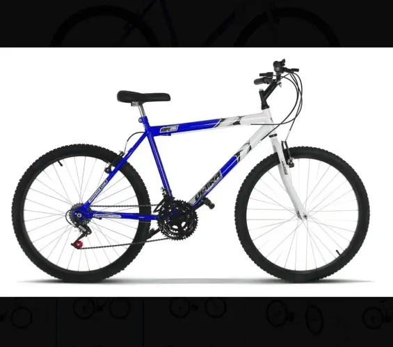 Bicicleta aro 26 de alumínio 18marchas, azul e branco