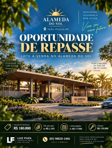 Repasse LOTE NO CONDOMINIO ALAMEDA DO SOL