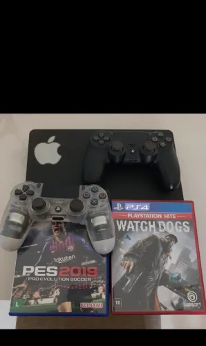 PS4 SLIM 1TB COM 2 CONTROLES E DOIS JOGOS 