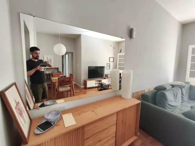 Espelho de sala já instalado em 3x no cartão .