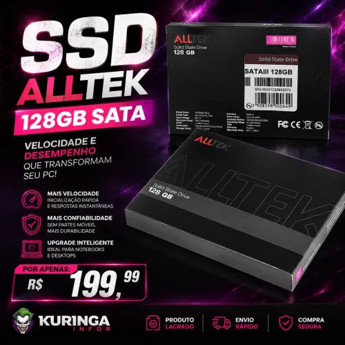 SSD ALLTEK 128GB SATA ? *R$ 199,99* ?