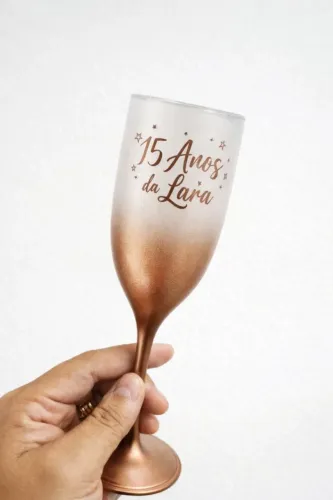 Kit 10 Taças de Espumante 180 ml Degradê e Lisas Personalizadas