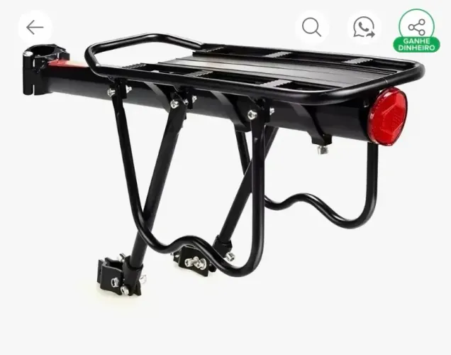 Bagageiro Traseiro para Bicicleta em Alumínio com Suporte para Alforge - Novo