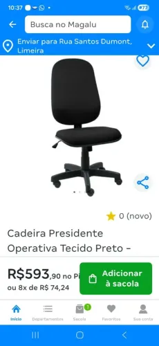 Cadeira giratória Presidente Limeira 