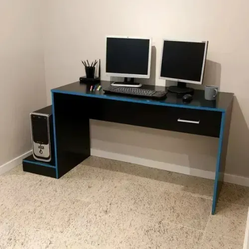 Mesa Gamer Preto/ Azul I Pagamento Somente na Entrega