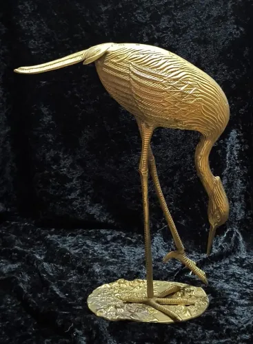 Garça em Bronze Maciço 