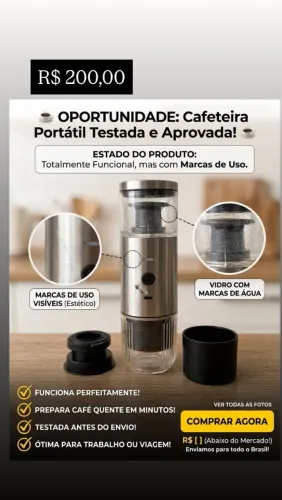 Cafeteira portátil elétrica