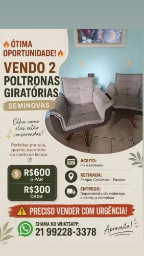 ÓTIMA OPORTUNIDADE! 2 PONTRONAS GIRATÓRIAS SEMINOVAS POR R$600,00