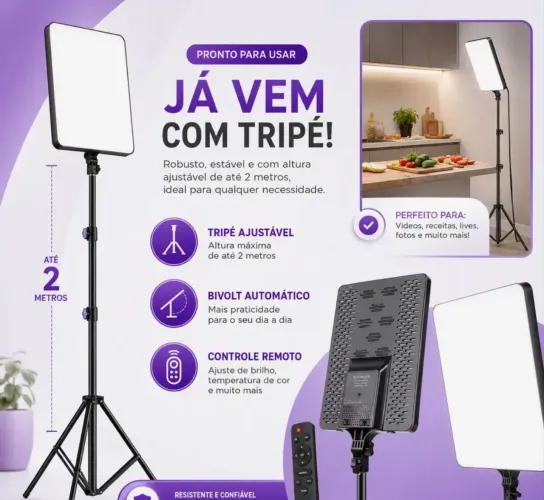 Iluminador Ring Light Led Profissional + Tripe Grande Studio