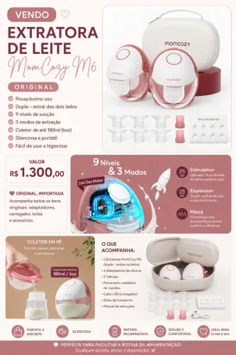 Extratora de Leite MomCozy M6