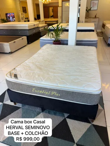 Colchão box CASAL HERVAL SEMINOVO TOP - ENTREGO