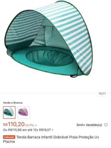 Tenda dobrável barraca de praia e piscina infantil