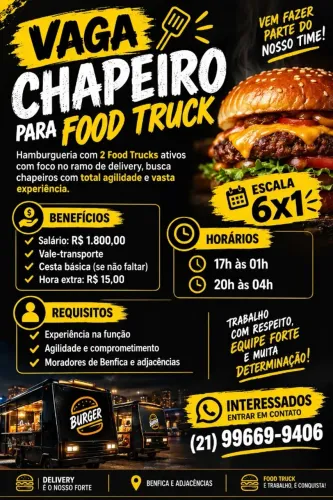 Chapeiro para Food Trunk Início 03/09