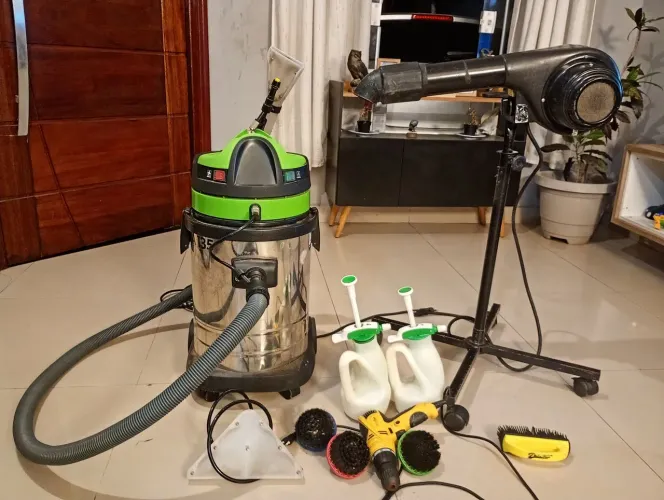 Kit profissional para limpeza de estofados - pronto para trabalhar!