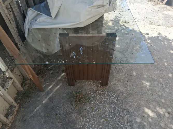 Mesa tampo de vidro semi nova