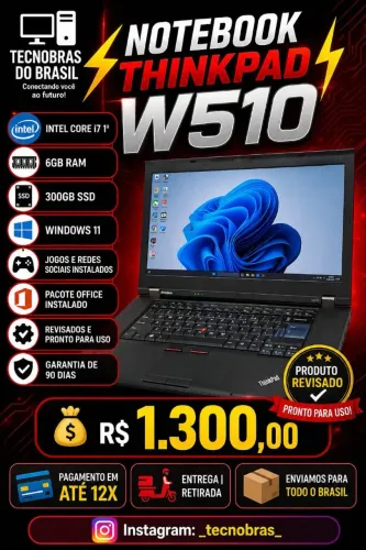 Notebook Thinkpad w510 Intel I7