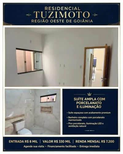 CASA 2/4 COM SUITE OTIMO ACABAMENTO OPORTUNIDADE em Residencial Tuzimoto - Goiânia - GO