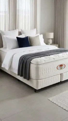 Cama Box + Colchão Queen Simmons Beautyrest Bamboo Memo Sense (Excelente Estado)