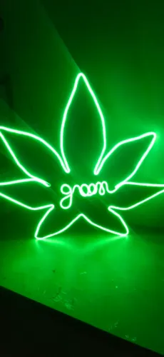 Luminária neon folha 4:20
