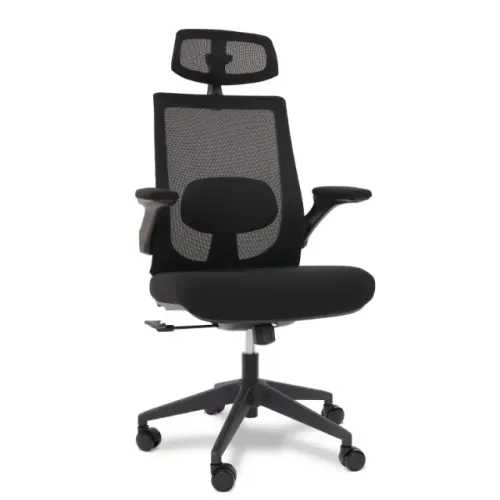 Cadeira de Escritório Flexy Wise Tela Mesh Preta, Base Giratória e Sistema Relax