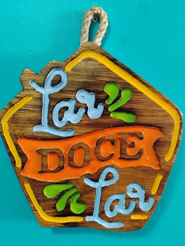 Placa Decorativa - Lar doce Lar