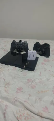 PS2 Slim Original + Leitor Funcionando + 2 Controles + Memory Card + pendrive + AV/HDMI