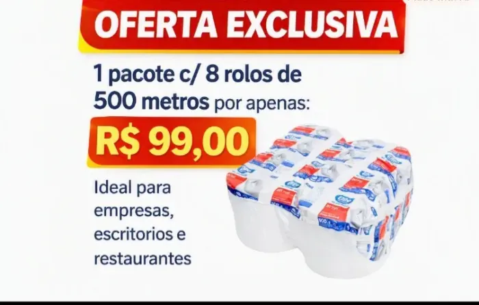 Papel higienico Elite Professional 8 rolos Plus folha simples grande fardo jumbo