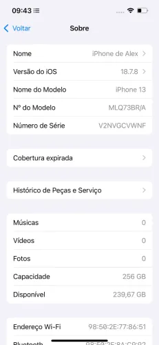 iPhone 13 branco 256gb