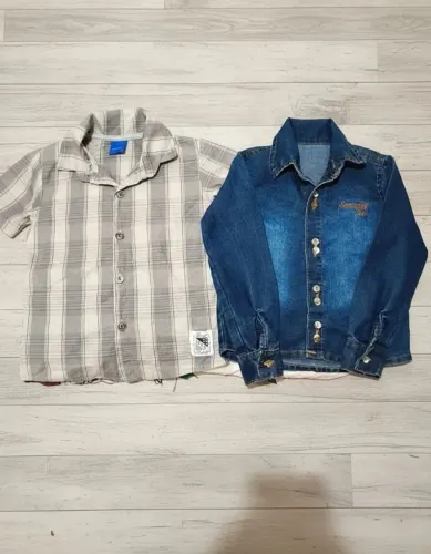 lote com 2 camisas infantis menino