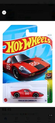 Hotwheels Porsche 904 Carrera GTS vermelho